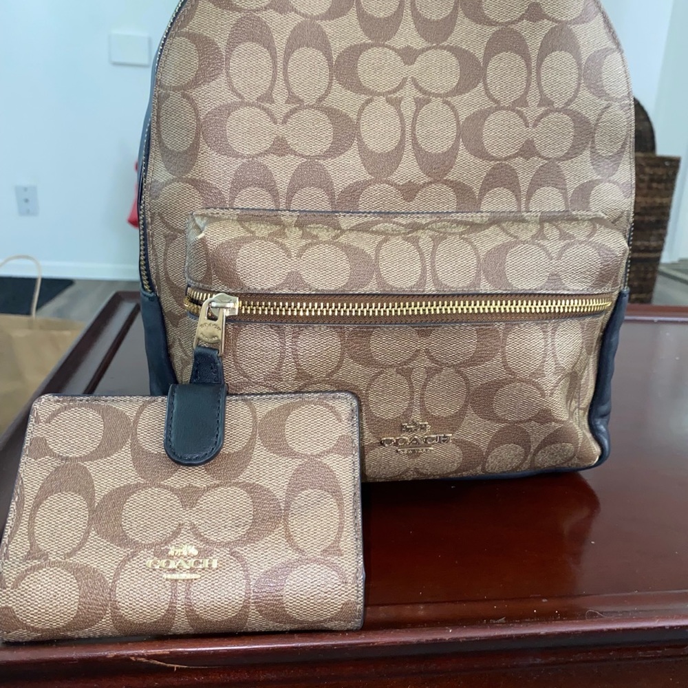 Coach backpack & Matching wallet